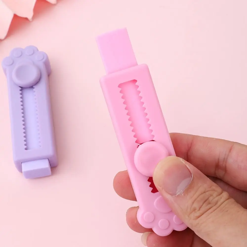 Correction Tools Cute Cat Paw Eraser Simple Creativity Push-pull Eraser Retractable Wipe Clean Pencil Rubber Children