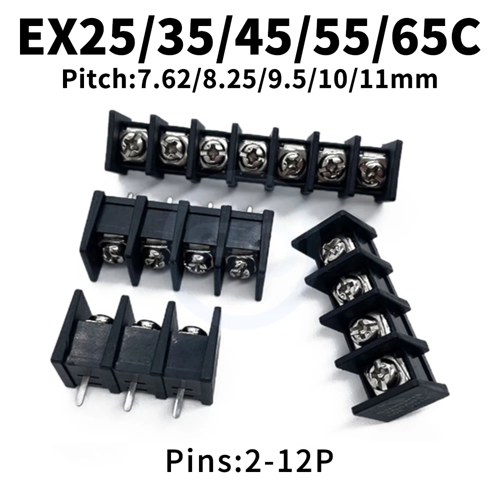 (10 pièces) EX25C-7.62 EX35C-8.25 EX45C-9.5 EX55C-10 EX65C-11mm bornier PCB de type grille 2-12 broches