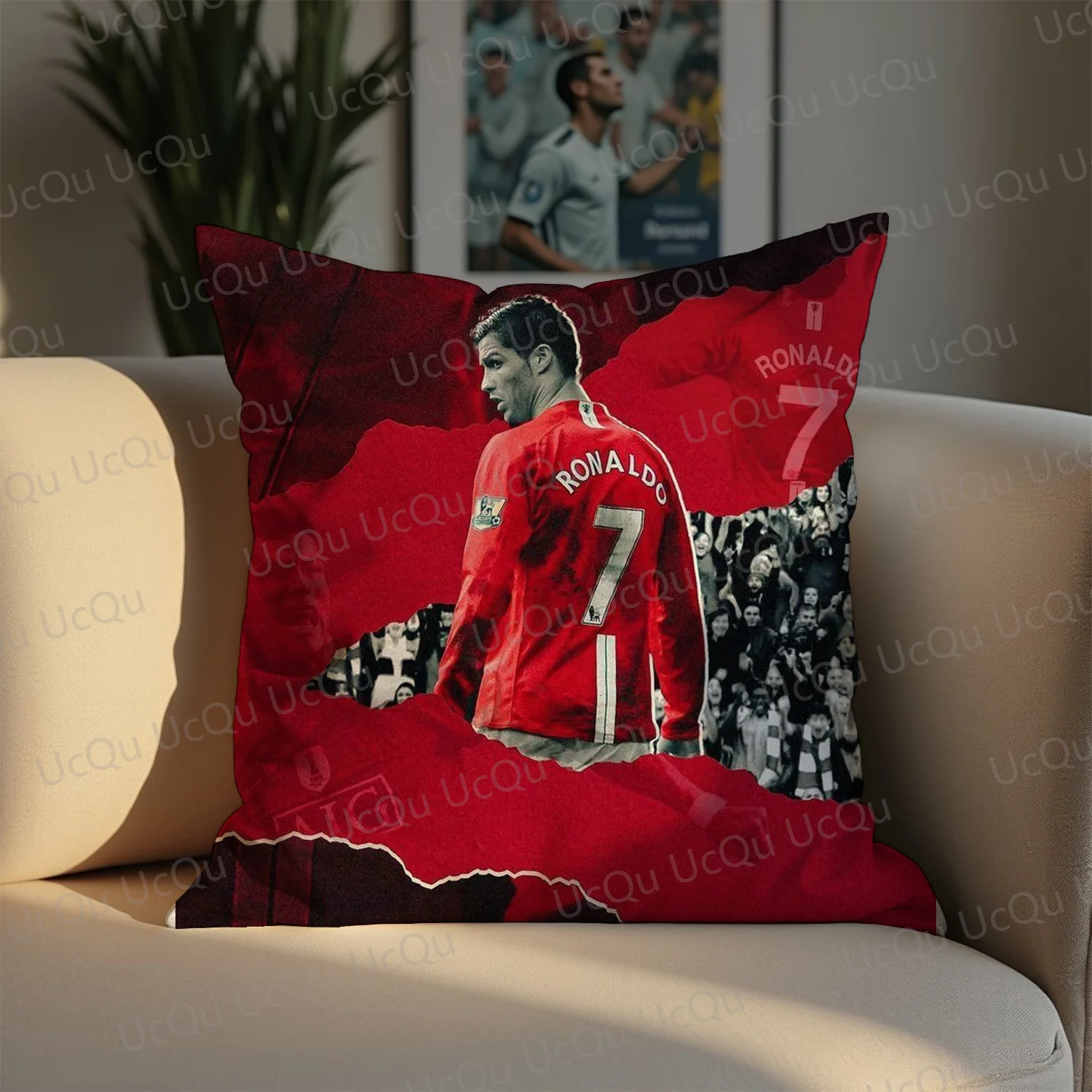 2025 New Arriavl Ronaldo Throw pillow Cover Football Fans Ronaldo 7 Cushion Cover Zipper Size 450*450mm 3D Printed Gift