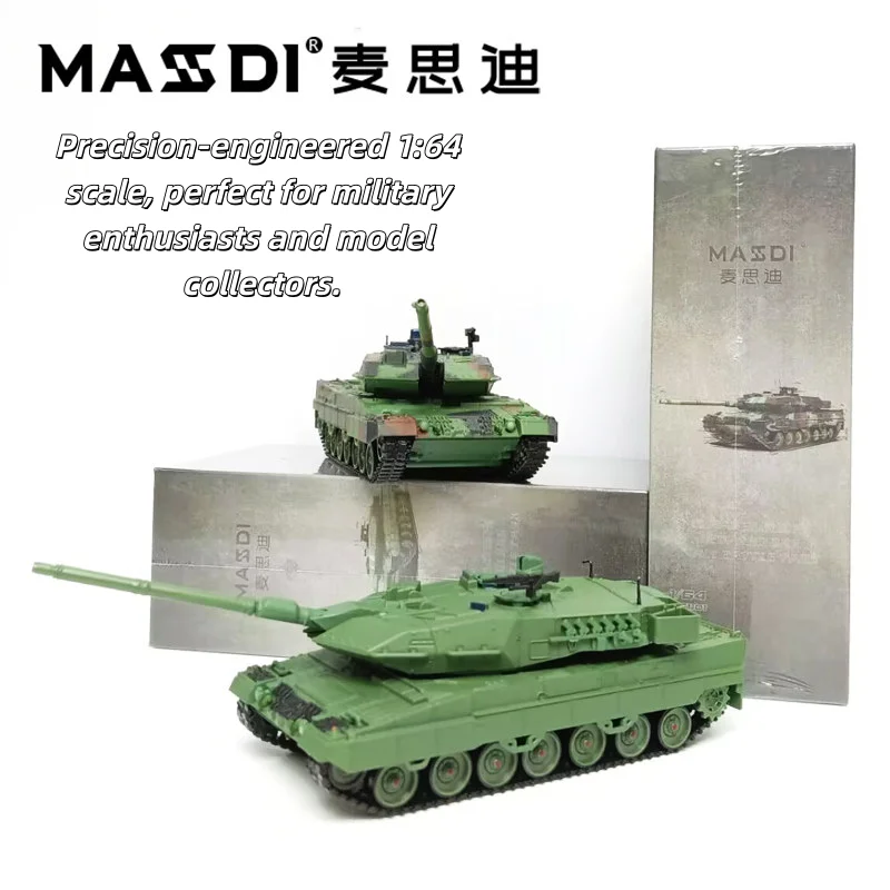 

MASDI 1/64 Leopard 2A6 main battle tank cast-in-silicon alloy tank model, a boys' holiday gift toy collection item.