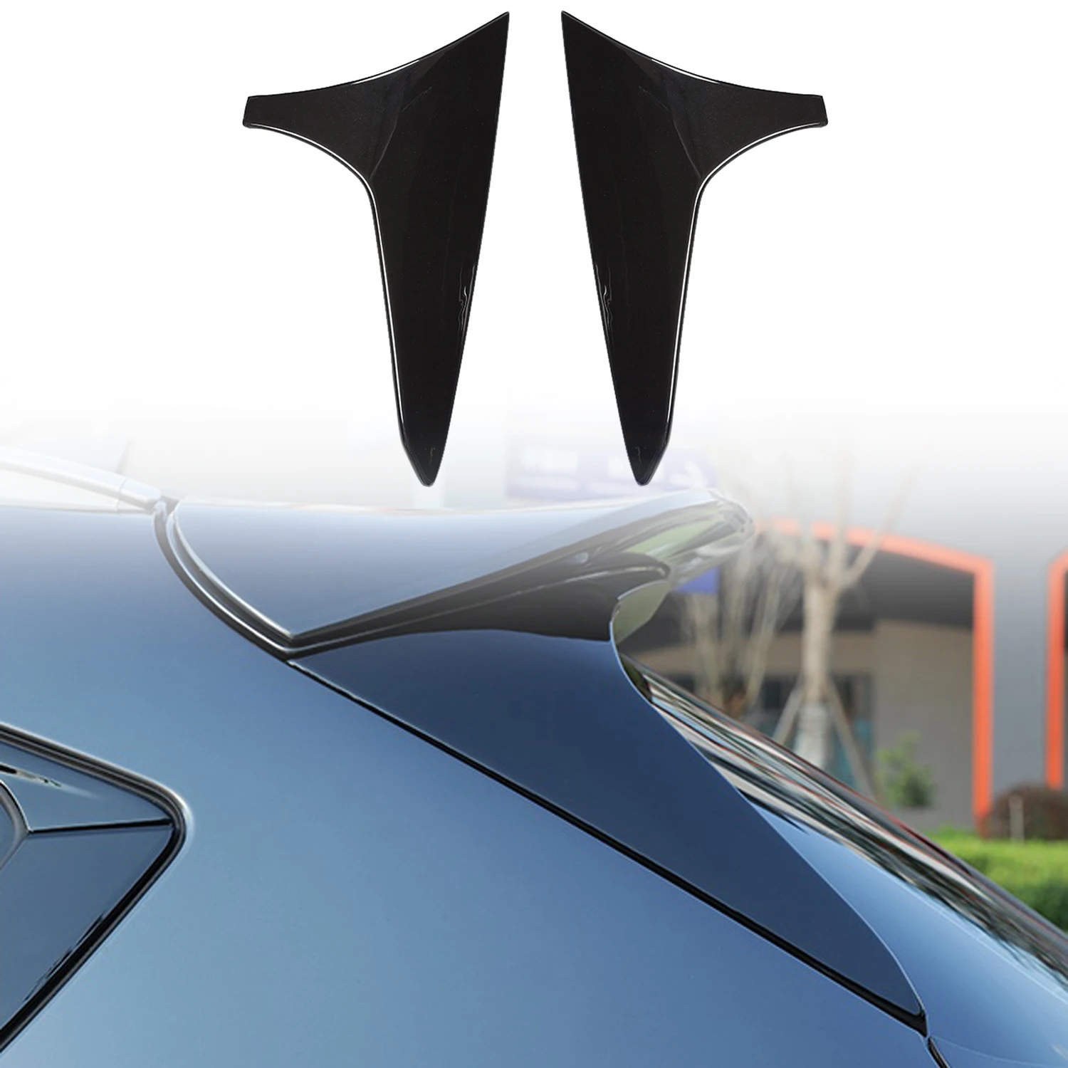 For Mazda Cx-5 Cx5 2017-2024 Car Auto Parts Abs Glossy Black Rear Window Triangle Decor Cover 2pcs