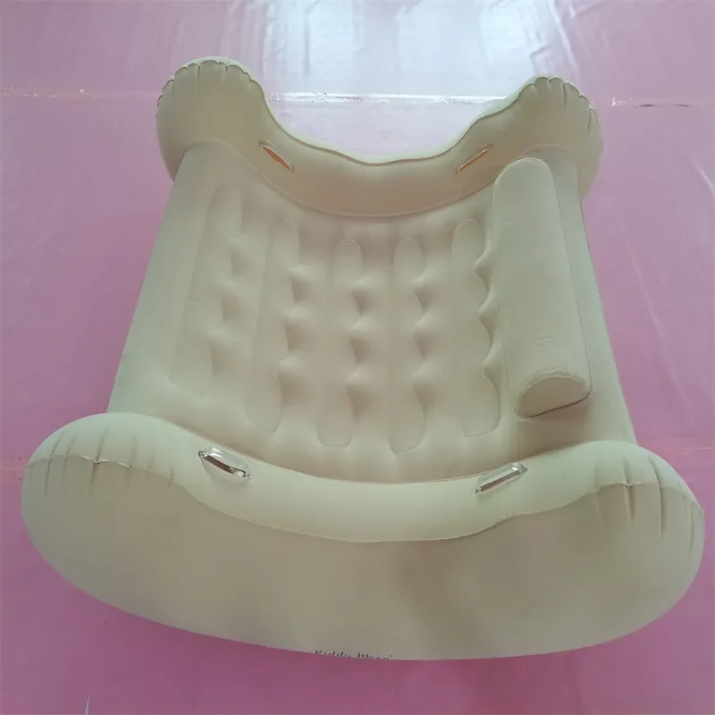 Inflatable PVC Flocking Armchair Portable Recliner Sofa for Indoor Outdoor Leisure Home Garden Camping Lounger Chair with