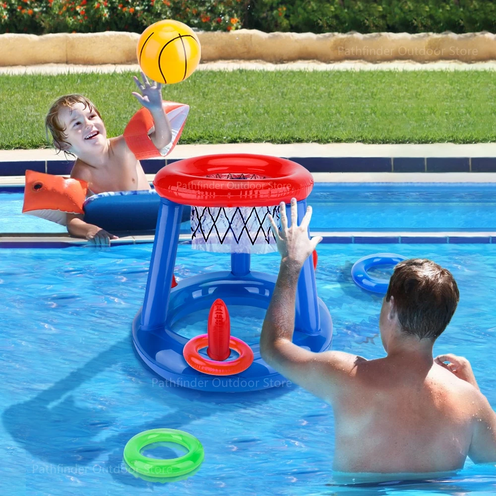 Outdoor Swimming Pool Beach accessories Inflatable Ring Throwing Ferrule Game Set Floating Pool Toys Beach Fun Summer Water Toy