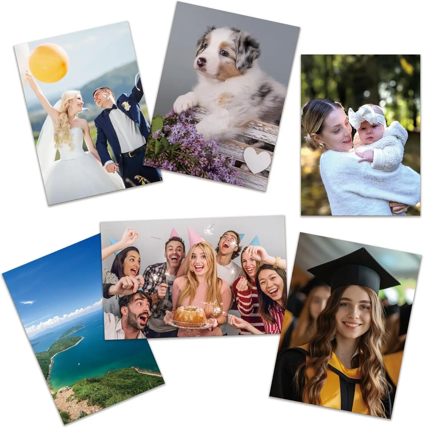 20 枚の写真用紙、4 インチ x 6 インチ/5 インチ x 7 インチのプレミアム光沢のある写真用紙、写真用紙 230 gsm プリンタ パンフレット用紙、事務用品