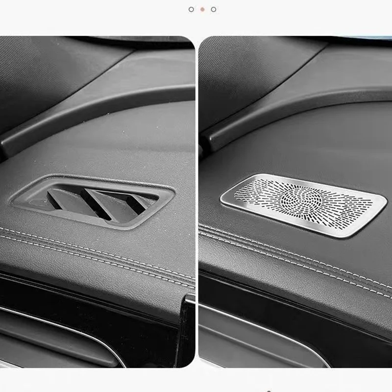 مناسبة ل BYD Seal 06DM-i غطاء غبار السيارة لمنفذ الهواء لوحة أدوات تعديل منفذ الهواء الفولاذ المقاوم للصدأ 2 قطعة #5