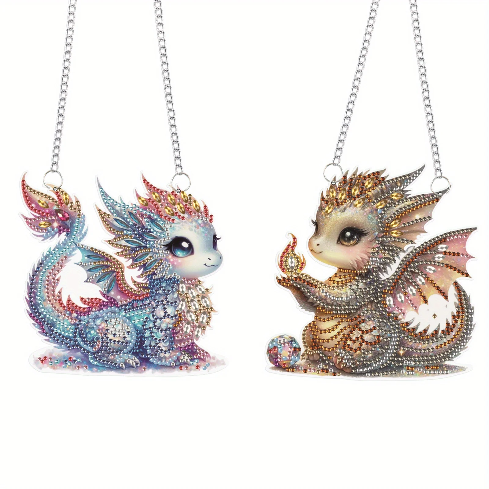 

2 Pcs dragon Hanging Diamond Craft Painting Kit for Adult Beginners,Special shape Diamond Art Painting Window Decoration Gift