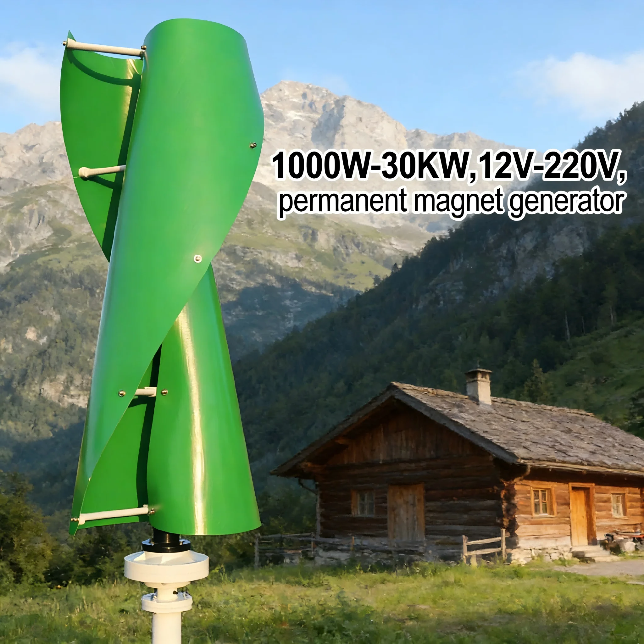 10KW Vertical Axis Wind Turbine 12V 24V 48V Complete Set with MPPT Controller
