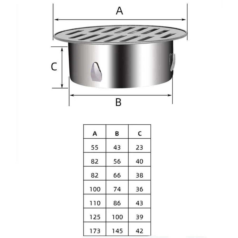 

Outdoor Balcony Floor Drain 304 Stainless Steel Drainage Roof Round Floor Drain Cover Rain Pipe Cap Thickened Anti-clogging