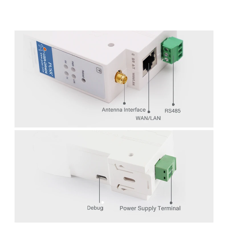Picture 3: PUSR DIN-Rail RS485 to WiFi Ethernet Converter Modbus RTU to Modbus TCP with MQTT SSL/TL DR404