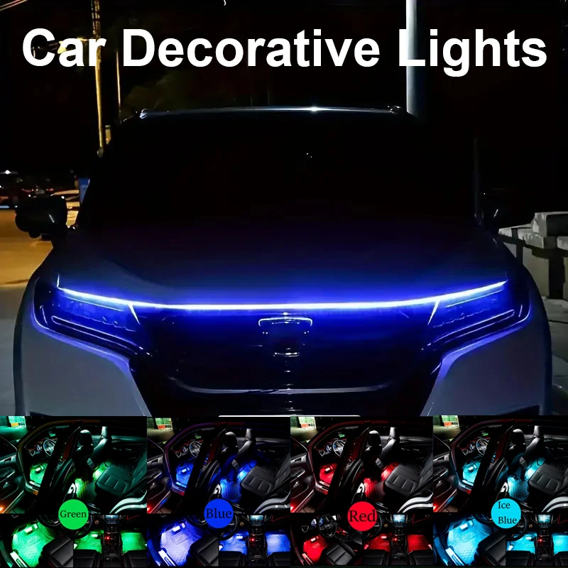 1/3/5m El Light Car Interior Atmosfera Lampada El Linea di luce fredda con USB Decorativo Cruscotto Console Auto Led Luce ambientale