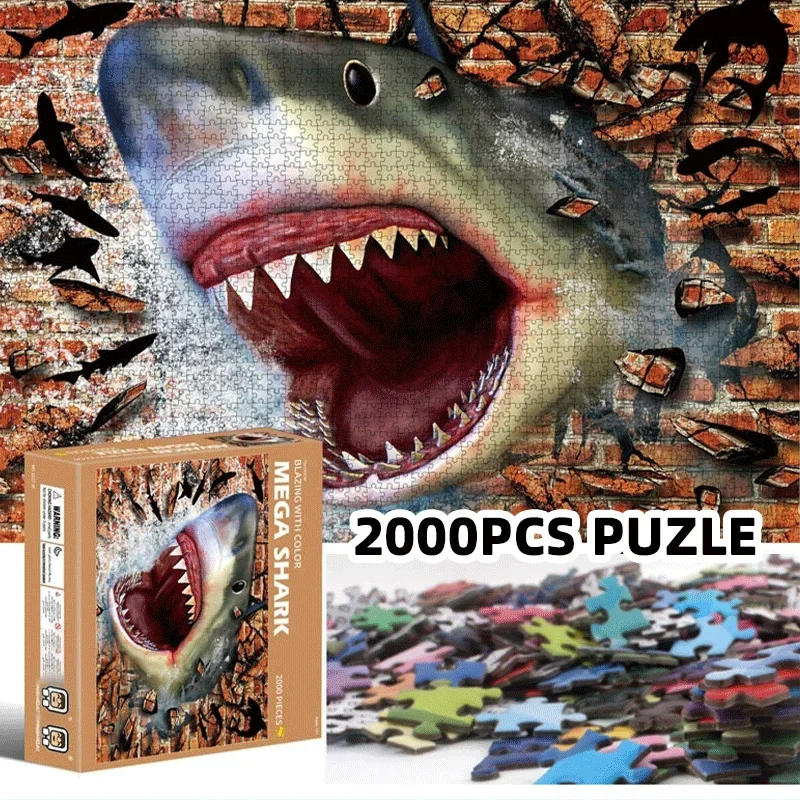 Great White Shark 70x100 Cm Large Format Puzzle - Christmas Gift Idea for Puzzle Lovers And Ocean-Themed Decor