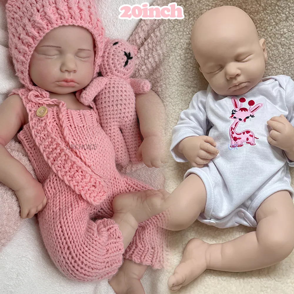 LouLou 20 inch & 12 inch Vreedzame Slapende Baby Zachte Platina Siliconen Reborn Pop voor Eenzaamheid Ondersteuning Collectie Speelgoed