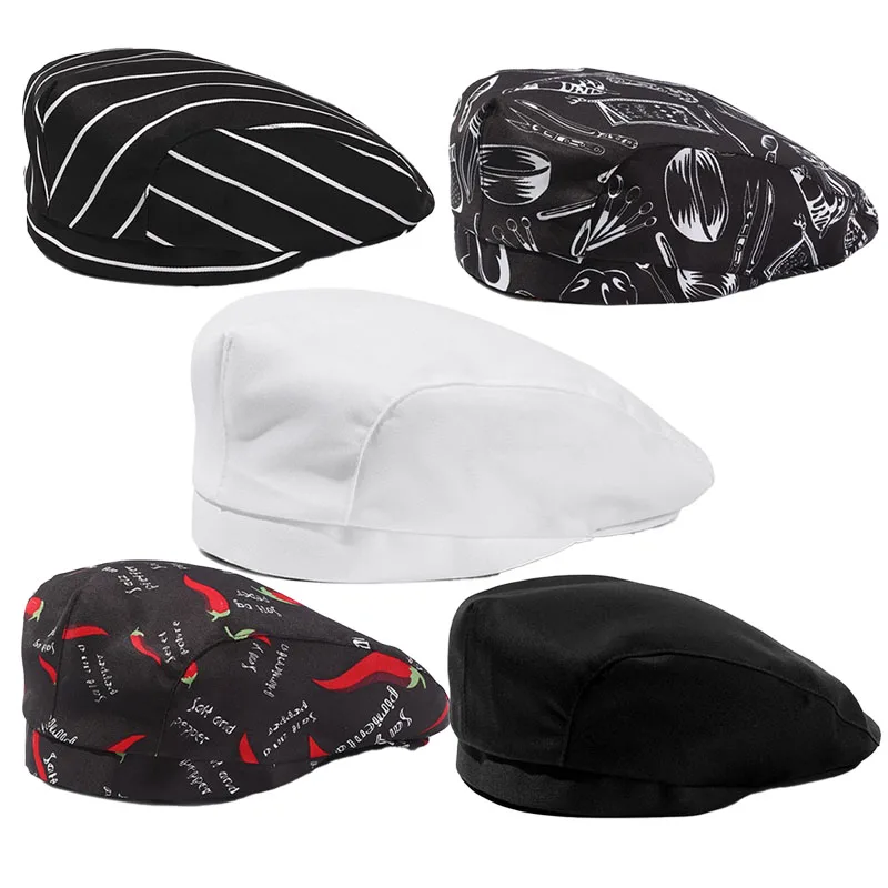 Catering Cook Hat 5/2/1pcs Chef Kitchen Work Cap for Food Service Hotel Restaurant Canteen Baking Household Cooking Chef's Beret
