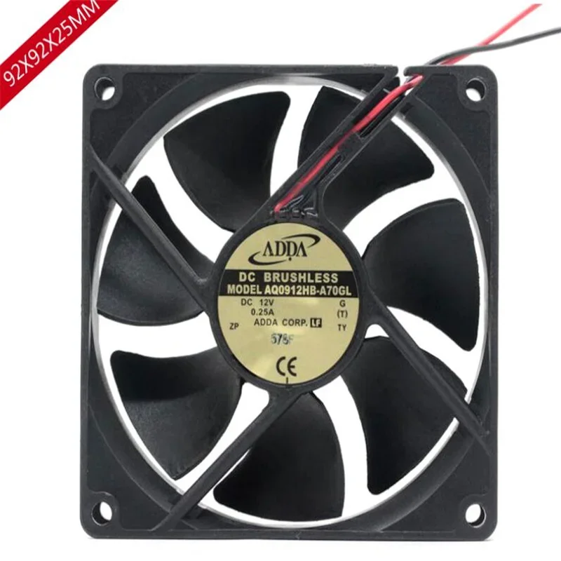 AQ0912HB-A70GL 9225 12V 0.25A 9cm 2-wire waterproof heat dissipation fan