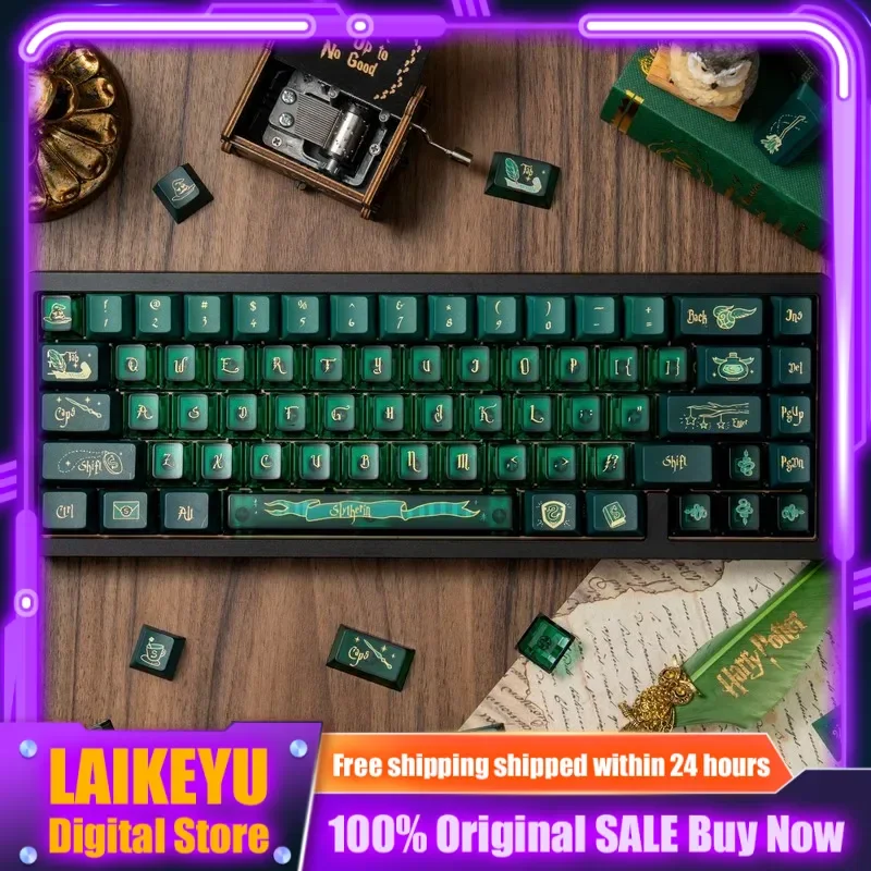 

Колпачки для клавиш на заказ на тему Слизерин для механической клавиатуры, материал ПБТ/ПК, аксессуары для игровой клавиатуры ПК, подарок и коллекция