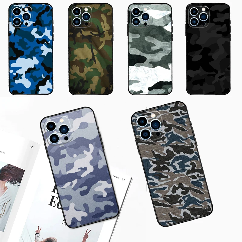 Army Military Camouflage Phone Case For iPhone 17 Pro Max 11 14 15 16 Pro Max Plus 12 13 Mini 17 Air 16e Back Cover