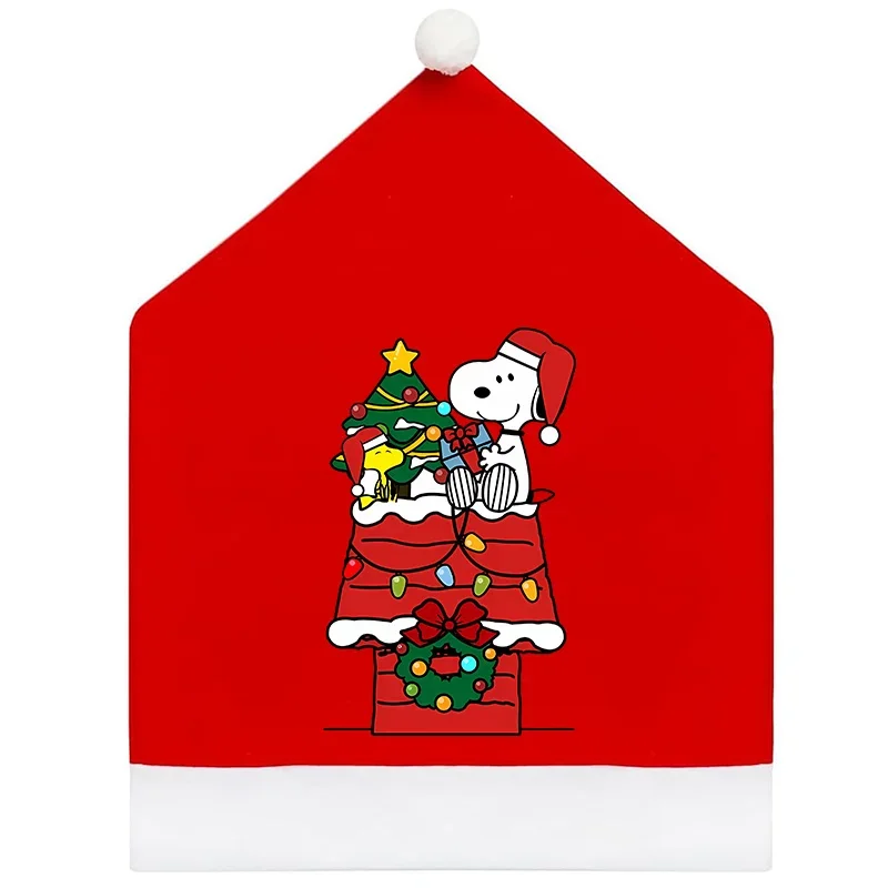 سنوبيس غطاء كرسي عيد الميلاد غير المنسوجة مسند الظهر القماش حالة عيد الميلاد غرفة الديكور مهرجان لوازم الحفلات الكراسي ورقة واقية #6