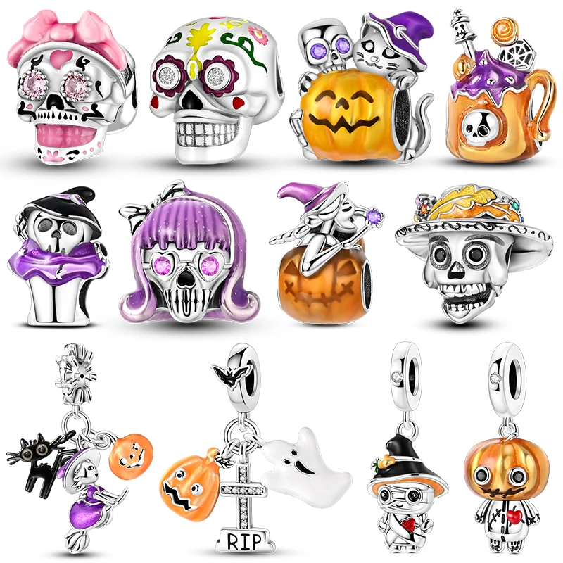 

Оригинальные подвески-шармы в стиле панк с черепами, подходят для браслетов и ожерелий 3 мм, для женщин, роскошные украшения для самостоятельного изготовления, подарок