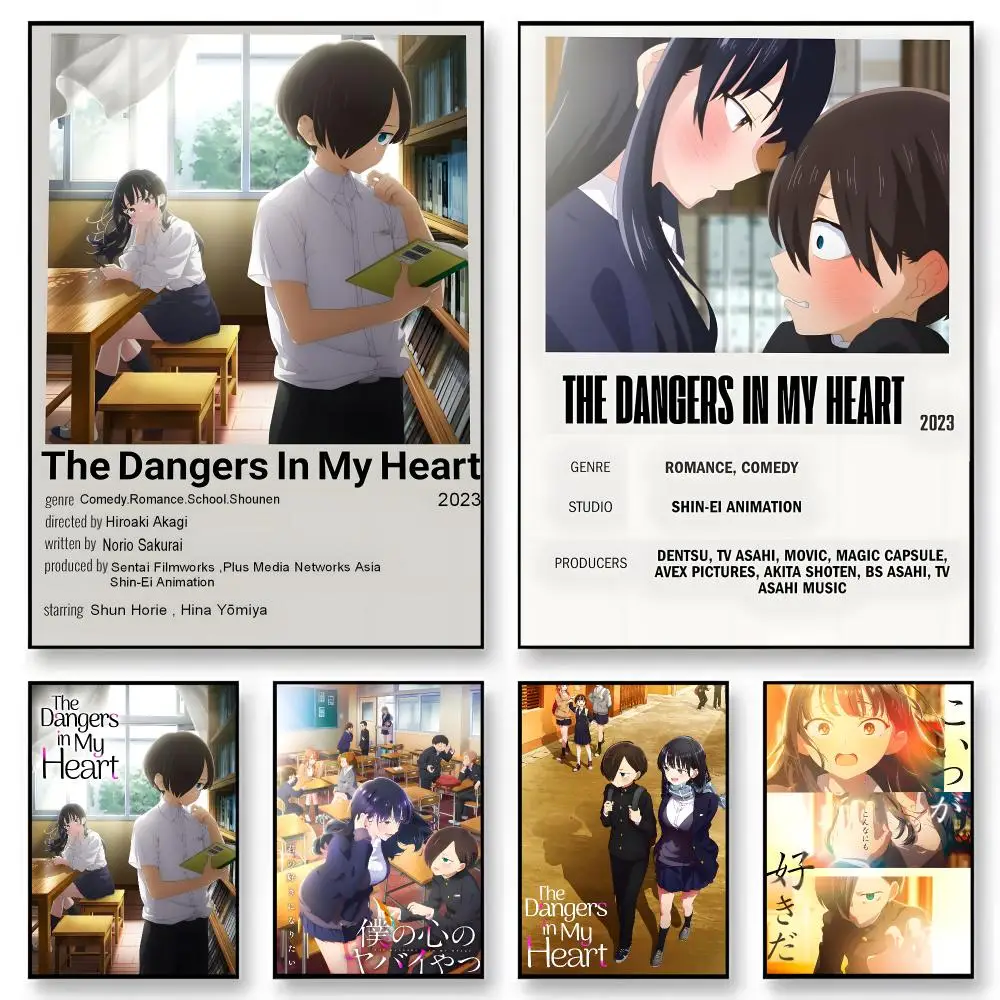 Anime The Dangers in My Heart Poster  Character Print Japanese Graphic Streaming Film Style Wall Artwork Bedroom Decor