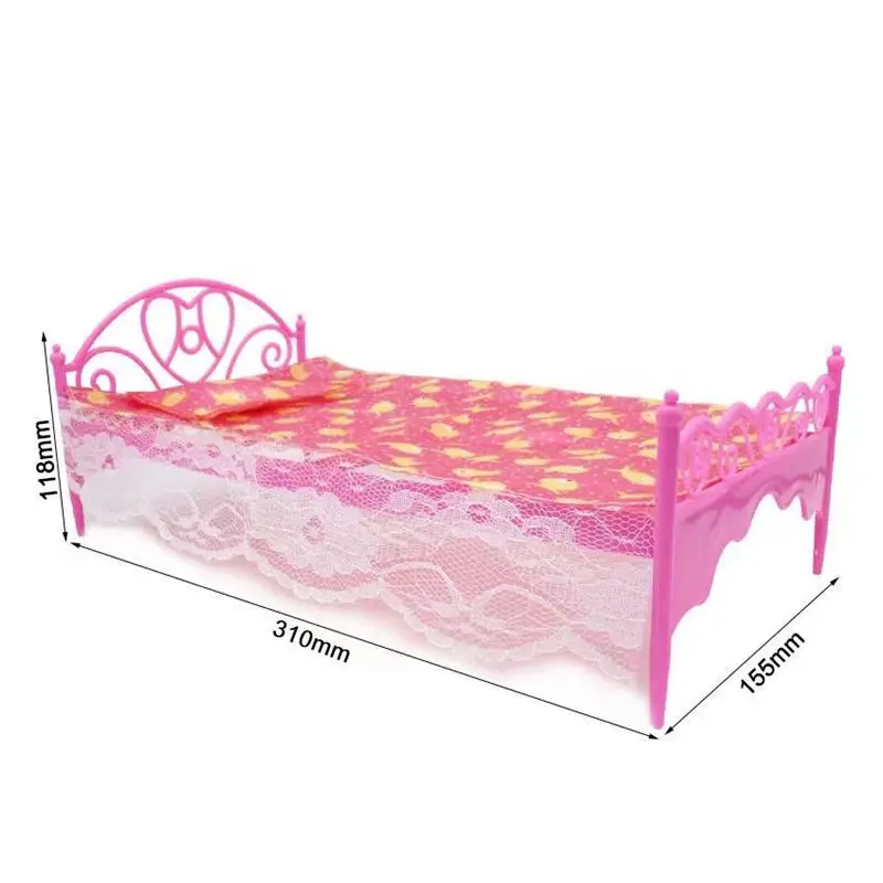 Doll Bed Kawaii Miniature Items Kids Toys Fast Shipping Dollhouse Furniture For Barbie DIY Girl Children Birthday Christmas Gift