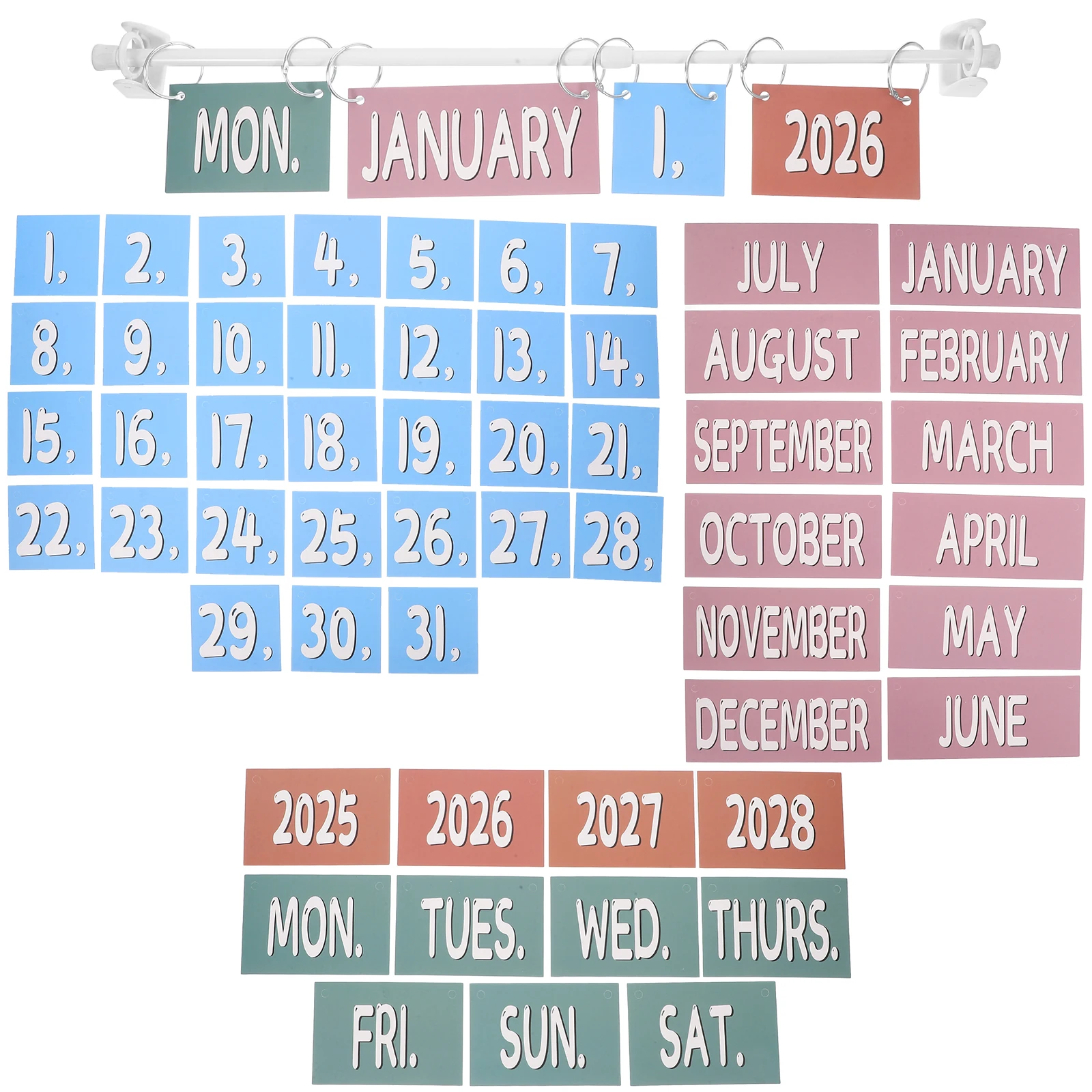 

Flip Calendar 1 Set Material Easy Installation Classroom Wall Calendar Boho Design Schedule Whiteboard Bulletin