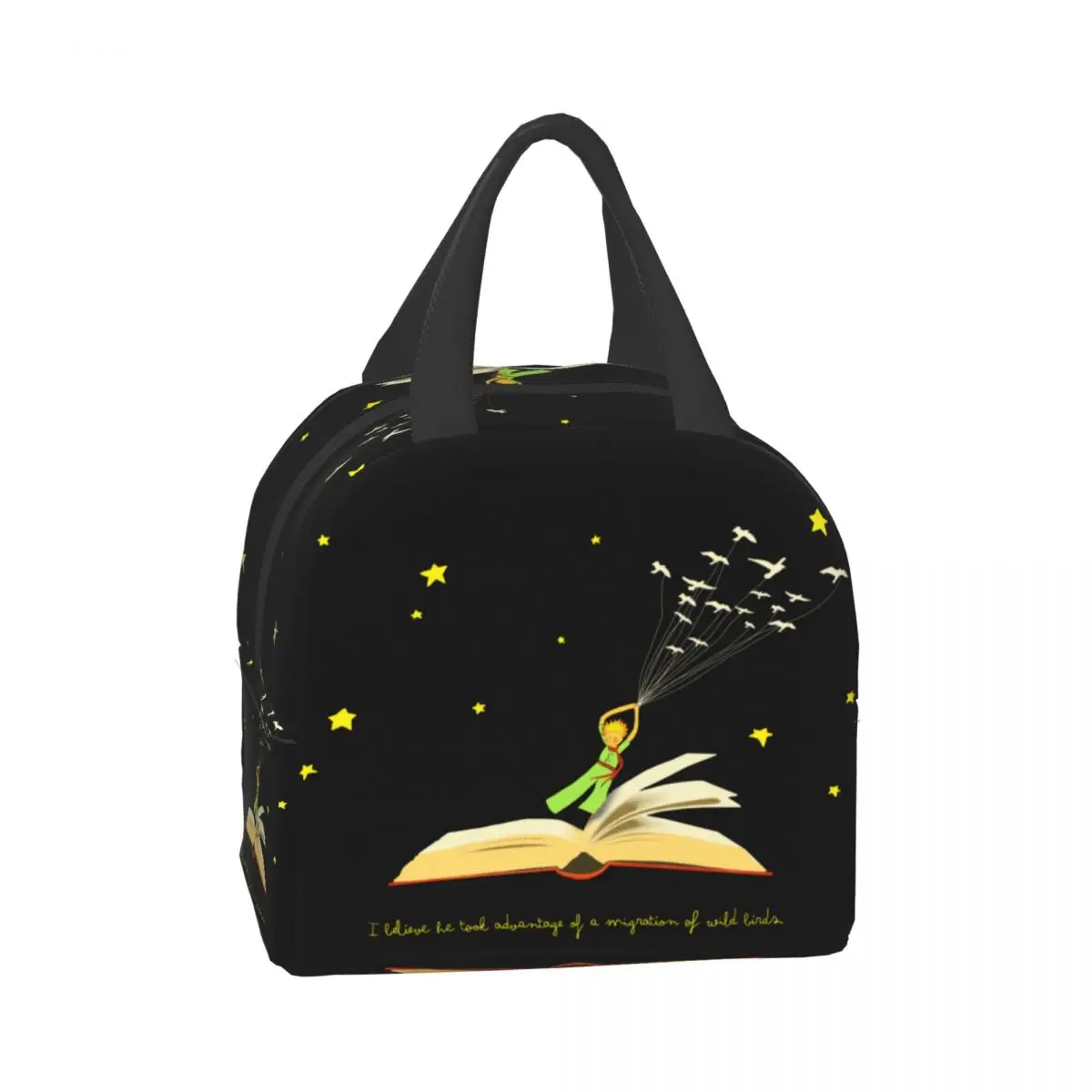 Classic Fiction The Little Prince Thermal Insulated Lunch Bag Women Portable Lunch Container for School Office Storage Food Box