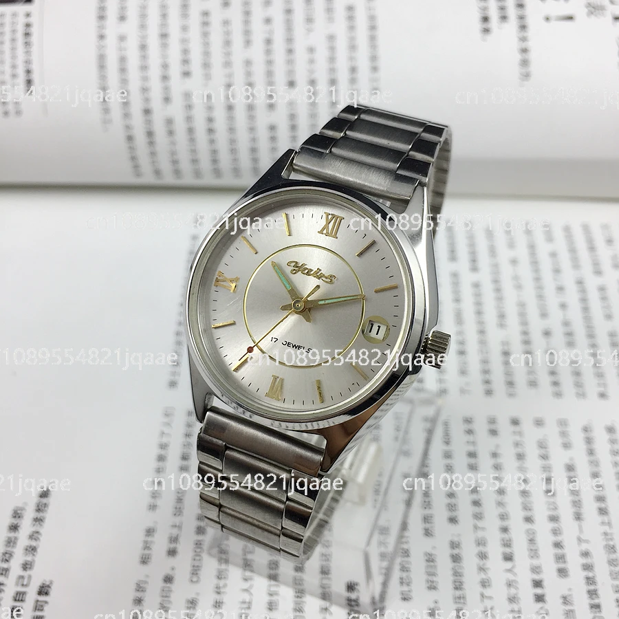 2025 New Original Liaoning Dandong Yashi brand all-steel silver surface single calendar manual mechanical watch diameter 36mm