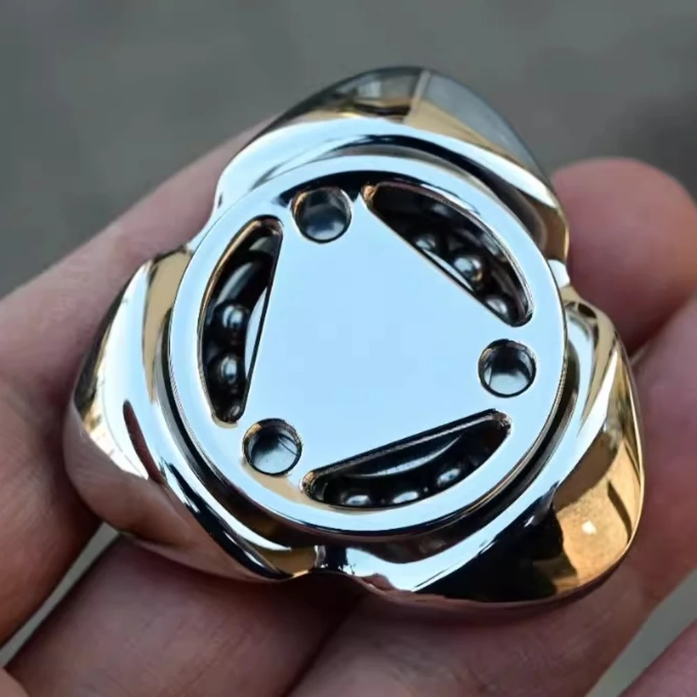 TMAX EDC Fidget Spinner in acciaio inossidabile lucido con tre pale per la movimentazione Feel Fidget Spinner