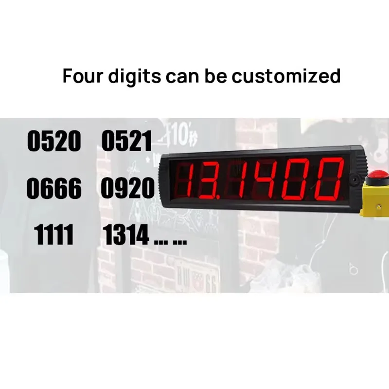 Luck Challenge 10 Seconds Game Timer LED Red Digital Countup Clock with Start Stop Button