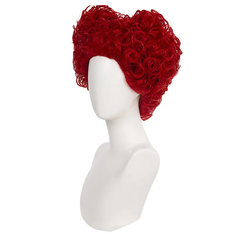 Red Heart-shaped Tiger Clip Board Alice In Wonderland Cosplay Through The Looking-Glass Witch Red Queen Wig