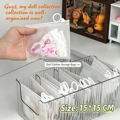 Bolsas de Almacenamiento para Ropa de Muñecas con Anillo de Cierre, Bolsa Antipolvo Esmerilada Apta para Accesorios de Ropa de Muñecas ZSIGA, Blythe y Cotton