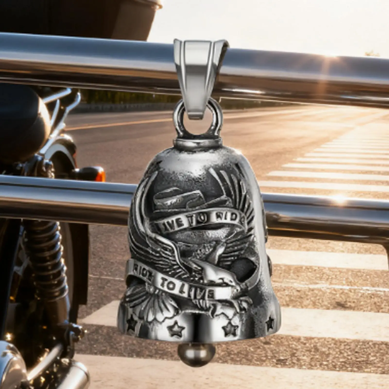 

Мотоциклетный колокольчик из нержавеющей стали Eagle, аксессуары для велосипеда, байкерские колокольчики, подвески для вождения, поездки на работу, автомобиль на открытом воздухе