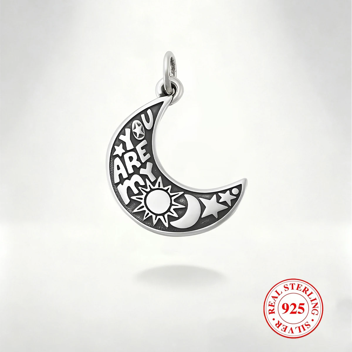 

1 PC S925 Sterling Silver Moon Pendant, Charming and Exquisite DIY Pendant, Suitable for DIY Necklace and Bracelet Decorations