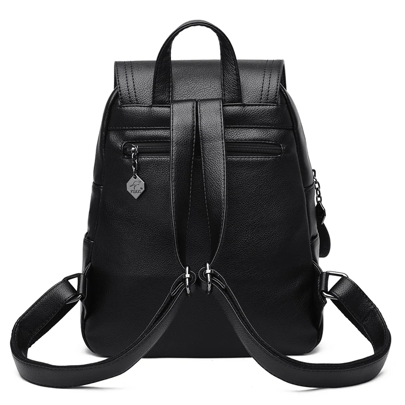 Vintage Women Backpack Large Capacity School Bags for Teenagers Girls Leather School Backpack Lady Shoulder Bag Sac A Dos