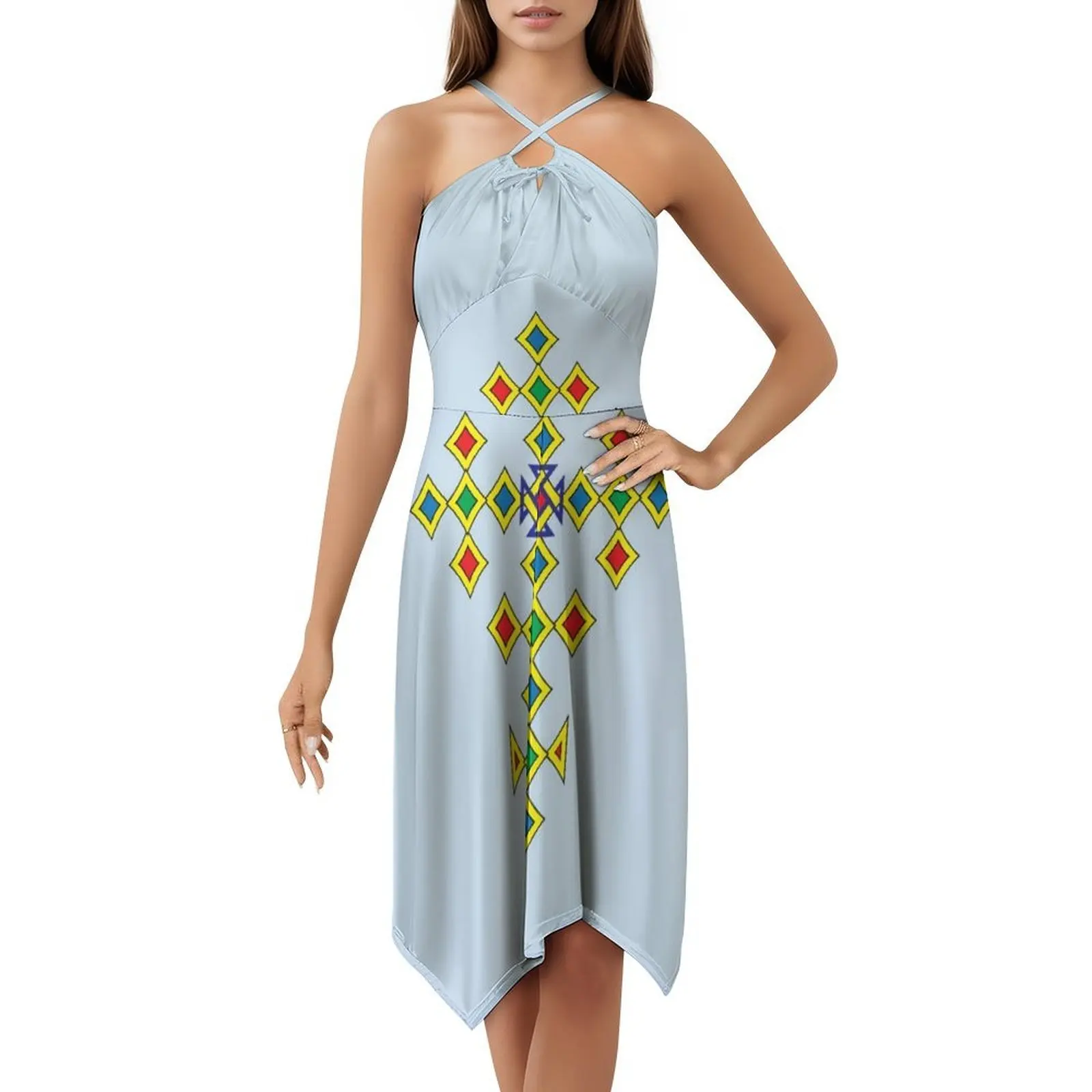 الأرثوذكسية الصليب الكلاسيكية تي شيرت فستان عطلة مثير للنساء شاطئ حفلة عيد ميلاد فستان قصير الأرثوذكسية الصليب فساتين نسائية #5