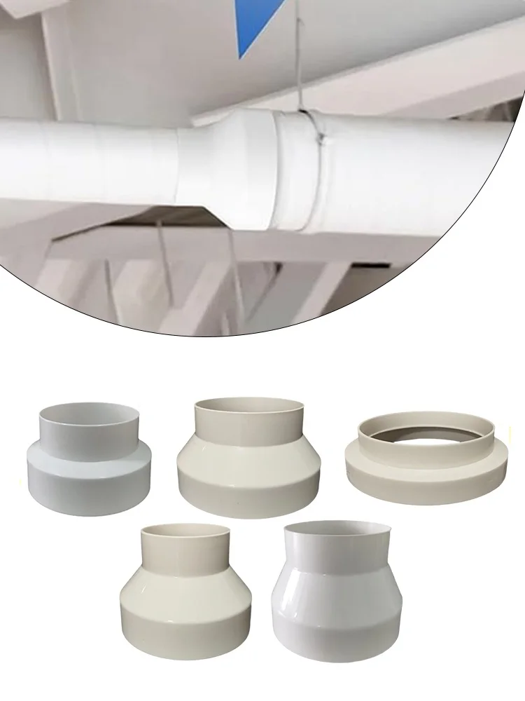 1x ABS Vent Pipe Reducing Adapter Suitable For Duct Fan Hot And Cold Vents White Ventilation Pipe Fittings Ventilation Vent Part