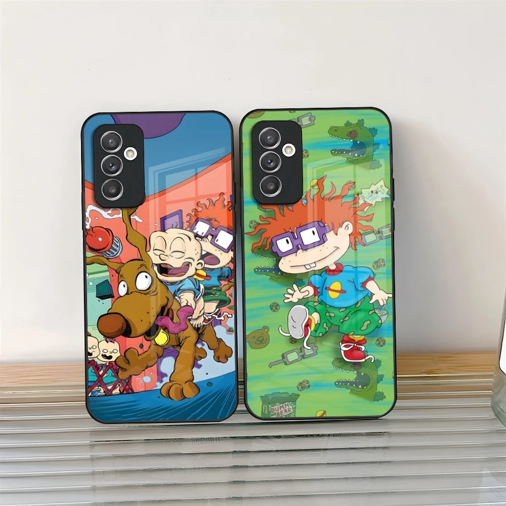 

Мультяшный забавный милый чехол для телефона R-Rugrats Glass для Samsung Galaxy S24 S25 S21 S22 S20 S23 Ultra Fe Plus A34 A54 A24 A16 A52 M54 C