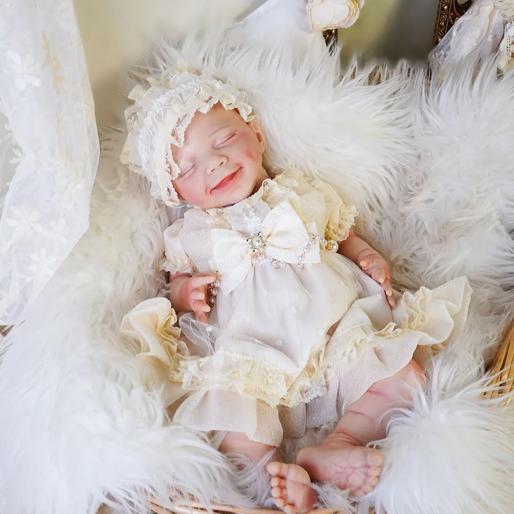 Reborn Baby Doll Silicone Pascale Adorable Girl Soft Solid Silicone Washable Body Doll Birthday Christmas Gift