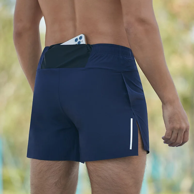 Pantalones cortos deportivos 2 en 1 para correr, mallas de entrenamiento para correr de larga distancia, secado rápido, forro de verano para gimnasio, con bolsa de cintura