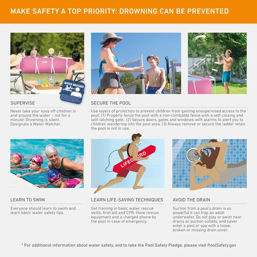 28266EH 7'L x 5'W x 235 8H Прямоугольный металлический каркас над землей Открытый бассейн на заднем дворе с емкостью воды 439 галлонов