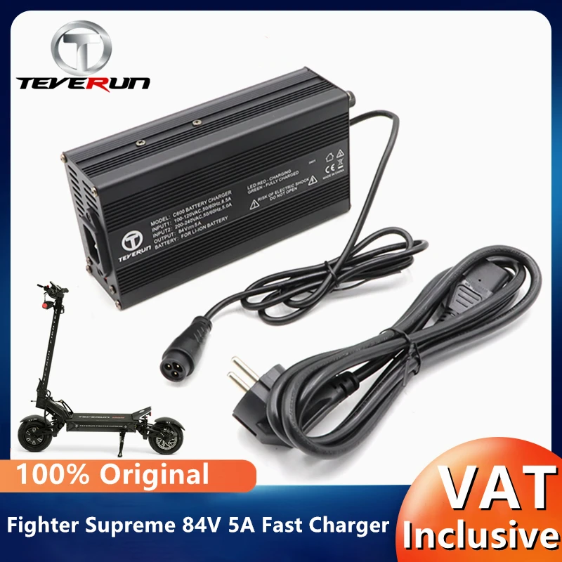 Original 84V 5A Fast Charger For Teverun Fighter-Supreme / 7260R Electric Scooter Certified/No-Certified Version 3-Pin Charger