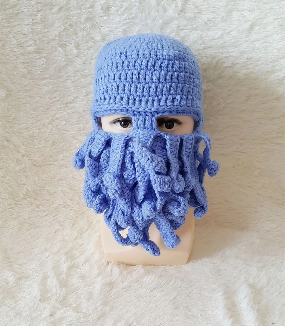 قبعة الأخطبوط المحبوكة يدويًا غريب الأطوار، دعامة تنكرية فريدة من نوعها، قبعة الأخطبوط الأنيقة