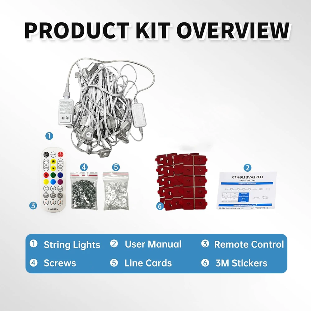 300FT الدائم في الهواء الطلق الطنف ذكي مصباح ليد سلسلة RGB اللون تغيير ضوء IC لعيد الميلاد حفلة حديقة الديكور #6
