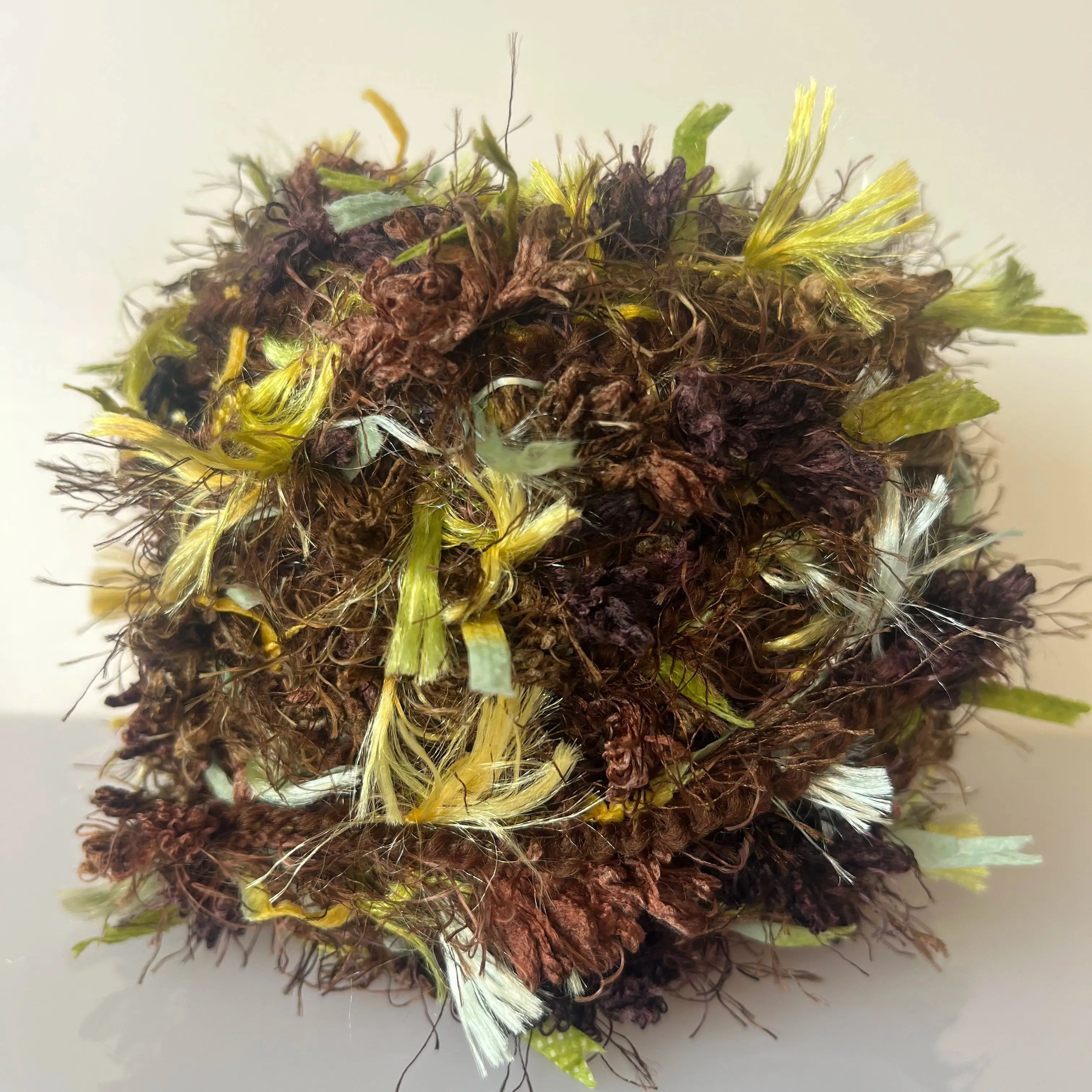 100g Woodland Earthy Tone Art Yarn Fluffy Feathery Fancy Yarn for DIY Hair Scrunchies Accessories Crochet