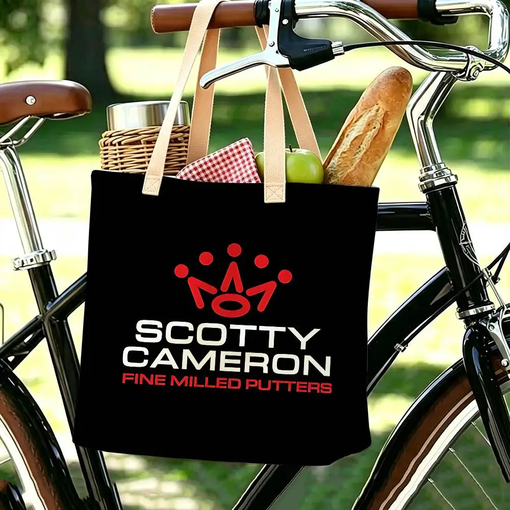 Marke S-Scotty C-Cameron Logo Mode Damen Baumwolle Polyester Tragetasche Große Kapazität Geschenke Reißverschluss Für den täglichen Einkauf – Detail 10