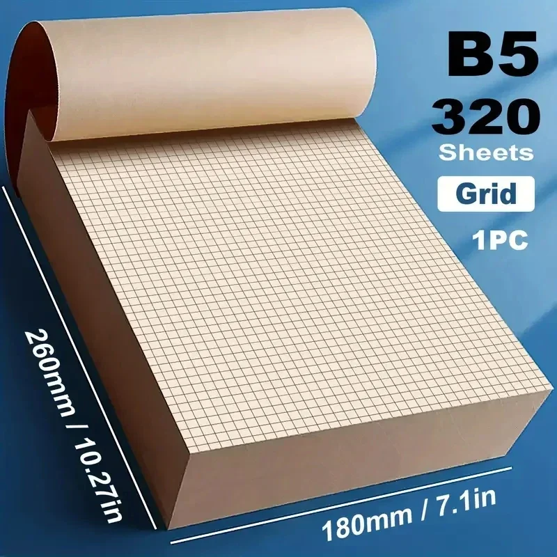 Imagem -01 - Papel Aritmético em Branco para Estudante Estudo Livro de Pintura Caderno Rascunho Linha Horizontal Espessada 320 Folhas papel aritmetico em branco para estudante estudo livro de pintura caderno rascunho linha horizontal espessada 320 folhas 01