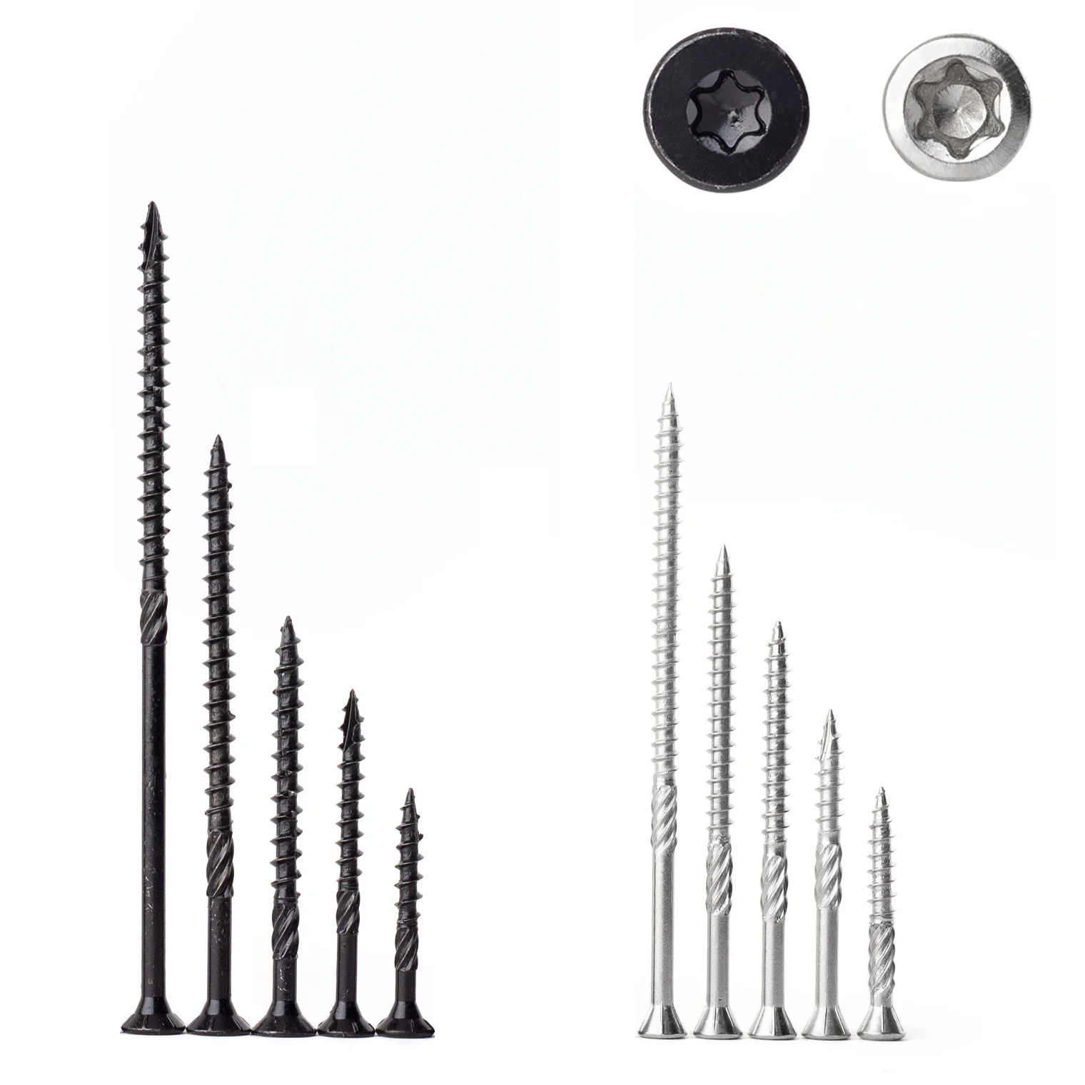20 Stück Torx-Schlitz Rändelschrauben aus Edelstahl, Holzdeckschrauben, Rostbeständige Sechslappige Selbstschneidende Faserplatten-Trockenbauschrauben