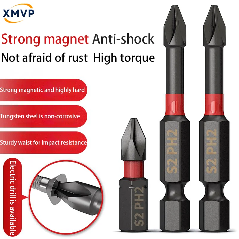 

Impact head tungsten steel crosshead electric screwdriver bit hexagonal handle strong magnetic electric drill bit brush drill bi