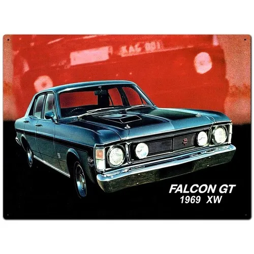 Falcon GT 1969 XW Tin Sign 40x30cm - Man Cave, Bar Gift - NEW --Tin Sign