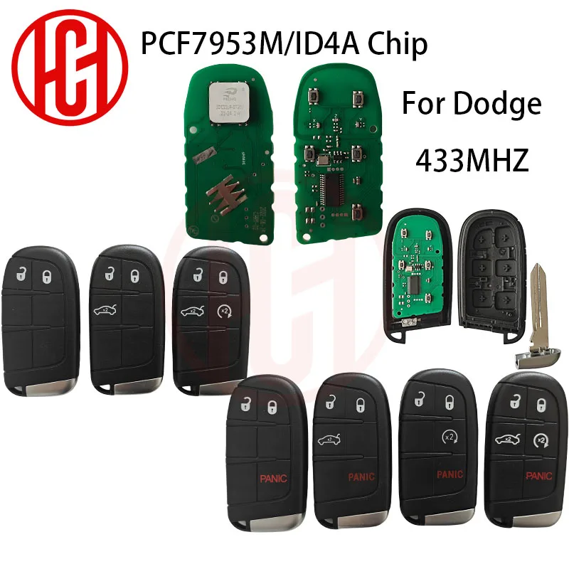 

4A PCF7953M M3M-40821302 433 МГц умный автомобильный дистанционный ключ 68155686AA/AB/AC для Chrysler 200 300 Dodge Charger Challenger 2015-2023